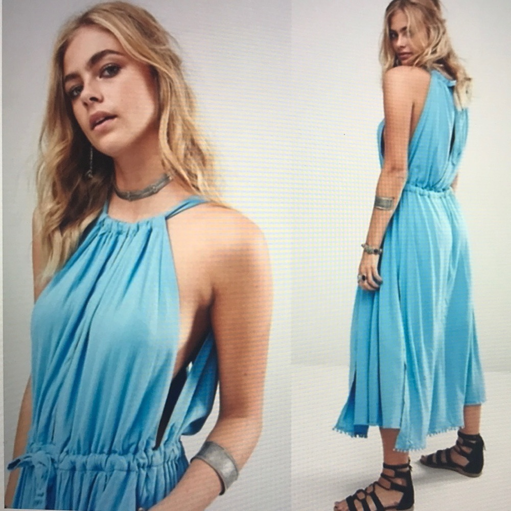 Free People Spring Love Drape Halter Dress